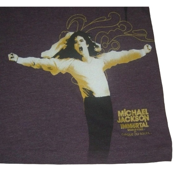 Michael Jackson Tee Shirt The Immortal World Tour Cirque Soleil Glitter Purple M - Picture 5 of 8
